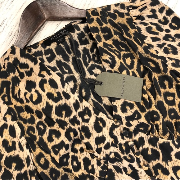 AllSaints Kota Leppo Leopard Dress XS New w/Tags! - Picture 2 of 8